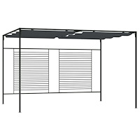vidaXL Paviljong med infällbart tak 4x3x2,3 m antracit 180 g/m²
