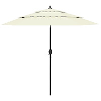 vidaXL Trädgårdsparasoll 3-nivåer med aluminiumstång sand 2,5 m