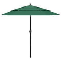 vidaXL Trädgårdsparasoll 3-nivåer med aluminiumstång grön 2,5 m