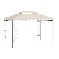 vidaXL Paviljong 4x3x2,7 m gräddvit 160 g/m²