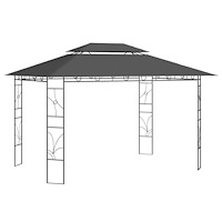 vidaXL Paviljong 4x3x2,7 m antracit 160 g/m²