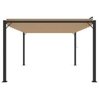 vidaXL Paviljong med lamelltak 3x4 m taupe tyg och aluminium