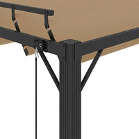 vidaXL Paviljong med lamelltak 3x4 m taupe tyg och aluminium