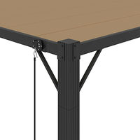 vidaXL Paviljong med lamelltak 3x4 m taupe tyg och aluminium