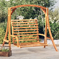 vidaXL Gungbänk med massivt böjträ med teakyta 126x63x92 cm