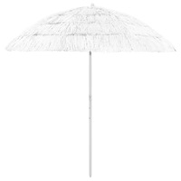 vidaXL Strandparasoll Hawaii vit 240 cm