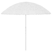 vidaXL Strandparasoll Hawaii vit 300 cm