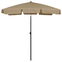 vidaXL Strandparasoll taupe 180x120 cm