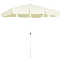 vidaXL Strandparasoll sandgul 200x125 cm