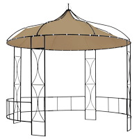 vidaXL Paviljong 300x290 cm taupe rund
