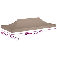 vidaXL Tak till partytält 6x3 m taupe 270 g/m²