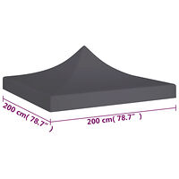 vidaXL Tak till partytält 2x2 m antracit 270 g/m²