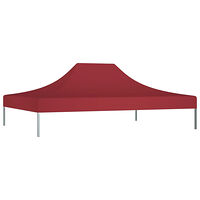 vidaXL Tak till partytält 4x3 m vinröd 270 g/m²