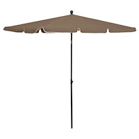 vidaXL Parasoll med stång 210x140 cm taupe
