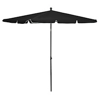 vidaXL Parasoll med stång 210x140 cm svart