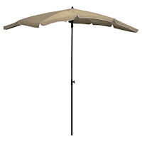 vidaXL Parasoll med stång 200x130 cm taupe