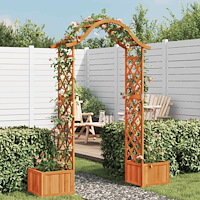 vidaXL Pergola med odlingslåda massivt granträ