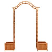 vidaXL Pergola med odlingslåda massivt granträ