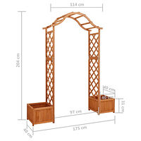 vidaXL Pergola med odlingslåda massivt granträ