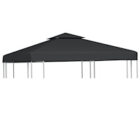 vidaXL Paviljongtak 310 g/m² mörkgrå 3 x 3 m
