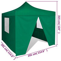 vidaXL Hopfällbart tält 3 x 3 m 4 väggar grön