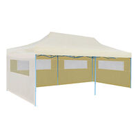 vidaXL Partytält hopfällbart 3 x 6 m gräddvit