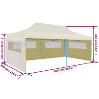vidaXL Partytält hopfällbart 3 x 6 m gräddvit