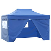 vidaXL Pop-Up hopfällbart partytält med 4 sidoväggar 3x4,5 m blå