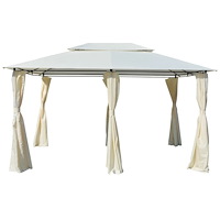 vidaXL Paviljong med draperier 4x3 m vit