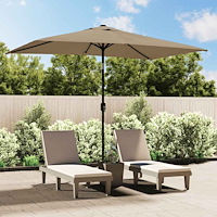 vidaXL Trädgårdsparasoll med metallstång 300x200 cm taupe