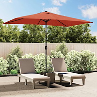 vidaXL Trädgårdsparasoll med metallstång 300x200 cm terrakotta