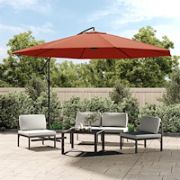 vidaXL Frihängande trädgårdsparasoll aluminiumstång 350 cm terrakotta