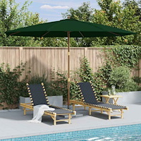 vidaXL Trädgårdsparasoll med trästång grönt 350 cm