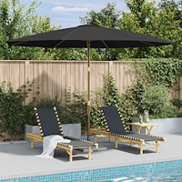 vidaXL Trädgårdsparasoll med trästång antracit 350 cm