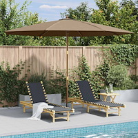 vidaXL Trädgårdsparasoll med trästång taupe 350 cm