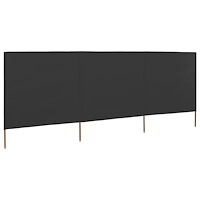 vidaXL Vindskydd 3 paneler tyg 400x120 cm antracit