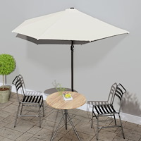 vidaXL Balkongparasoll med aluminiumstolpe sand 270x144 cm halvrunt