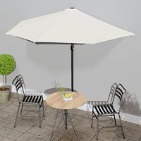 vidaXL Balkongparasoll med aluminiumstolpe sand 300x155 cm halvrunt