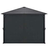 vidaXL Paviljong med draperi aluminium 3x3 m svart
