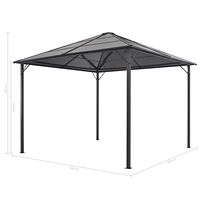 vidaXL Paviljong med draperi aluminium 3x3 m svart