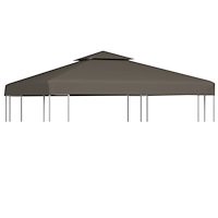vidaXL Paviljongtak med ventilering 310 g/m² 3x3 m taupe
