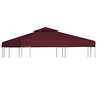 vidaXL Paviljongtak med ventilering 310 g/m² 3x3 m vinröd