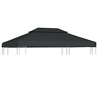 vidaXL Paviljongtak med ventilering 310 g/m² 4x3 m antracit