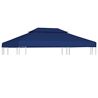 vidaXL Paviljongtak med ventilering 310 g/m² 4x3 m blå