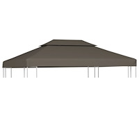 vidaXL Paviljongtak med ventilering 310 g/m² 4x3 m taupe