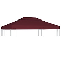 vidaXL Paviljongtak med ventilering 310 g/m² 4x3 m vinröd