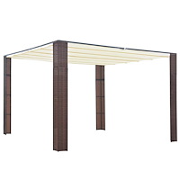 vidaXL Paviljong med tak konstrotting 300x300x220 cm brun och gräddvit