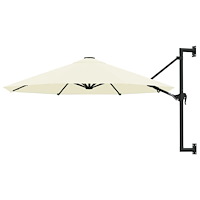 vidaXL Väggmonterat parasoll med metallstång 300 cm sand