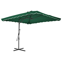 vidaXL Trädgårdsparasoll med stålstång 250x250 cm grön