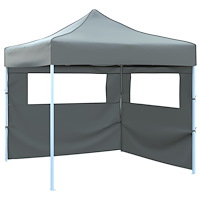 vidaXL Pop-Up hopfällbart partytält med 2 sidoväggar 3x3 m antracit